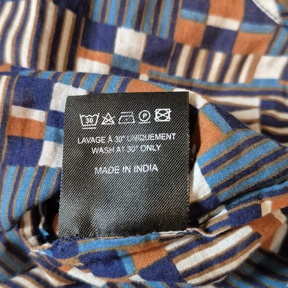 Isabel Marant Etoile Nahala Geo Print Button Up Cotton 38 US M Mandarin Boho Art - Picture 8 of 9